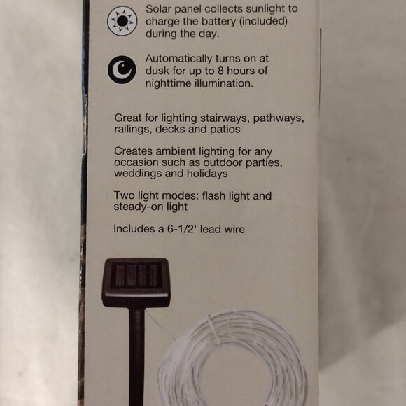 NIB Patriot Lighting Clear LED Solar Powered 27' Flexible Rope Light. - Picture 2 of 2